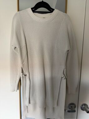Athleta Crewneck Side-Tie Knit Sweater - Cream